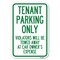 Signmission Tenant Parking Only Violators Will Be To Heavy-Gauge Aluminum Sign, 12" x 18", A-1218-22827 A-1218-22827 - alternate 1